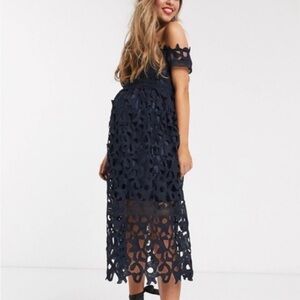 Chi Chi London Maternity Roma Off the Shoulder Cocktail Dress